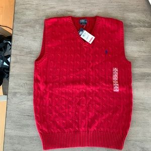 NWT Polo red sweater vest, boys XL, 18-20